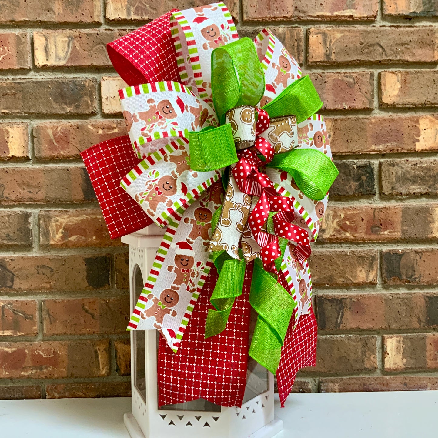 Christmas Bow for Lanterns, Gingerbread Bow, Christmas Mailbox Decor, Gingerbread Decor, Christmas Sconce Bow, Christmas Bow For Wreaths, 2024