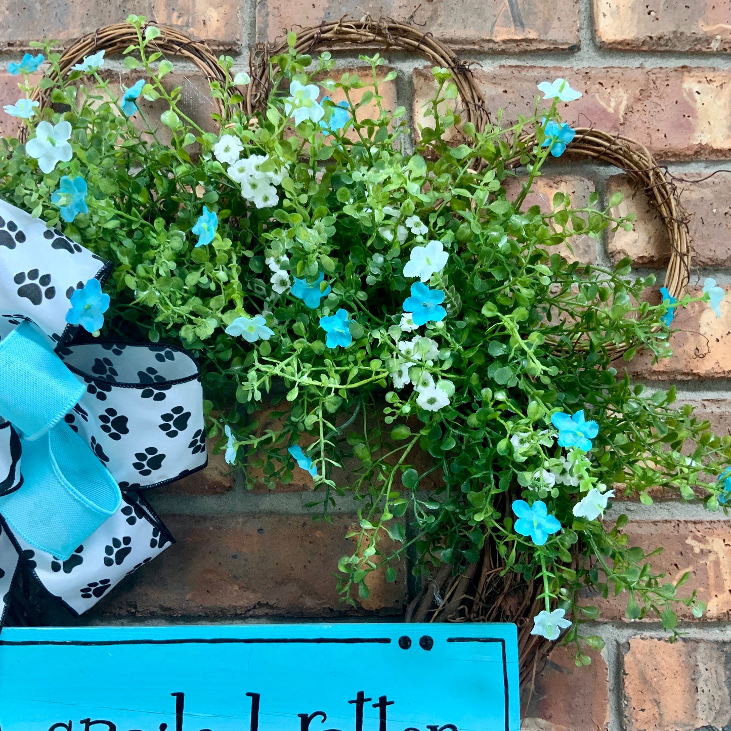 Cat Wreath, Cat Door Wreath, Cat Paw Print Wreath, Cat Grapevine Wreath, Cat Wreath For Front Door, Cat Door Hanger