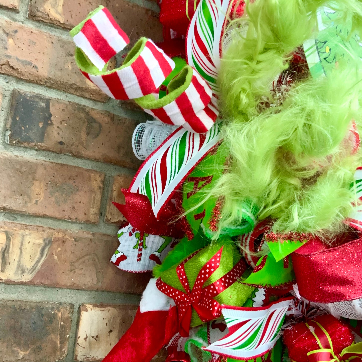 Grinch Swag, Large Grinch Door Hanger, Christmas Grinch Wreath, Custom Order