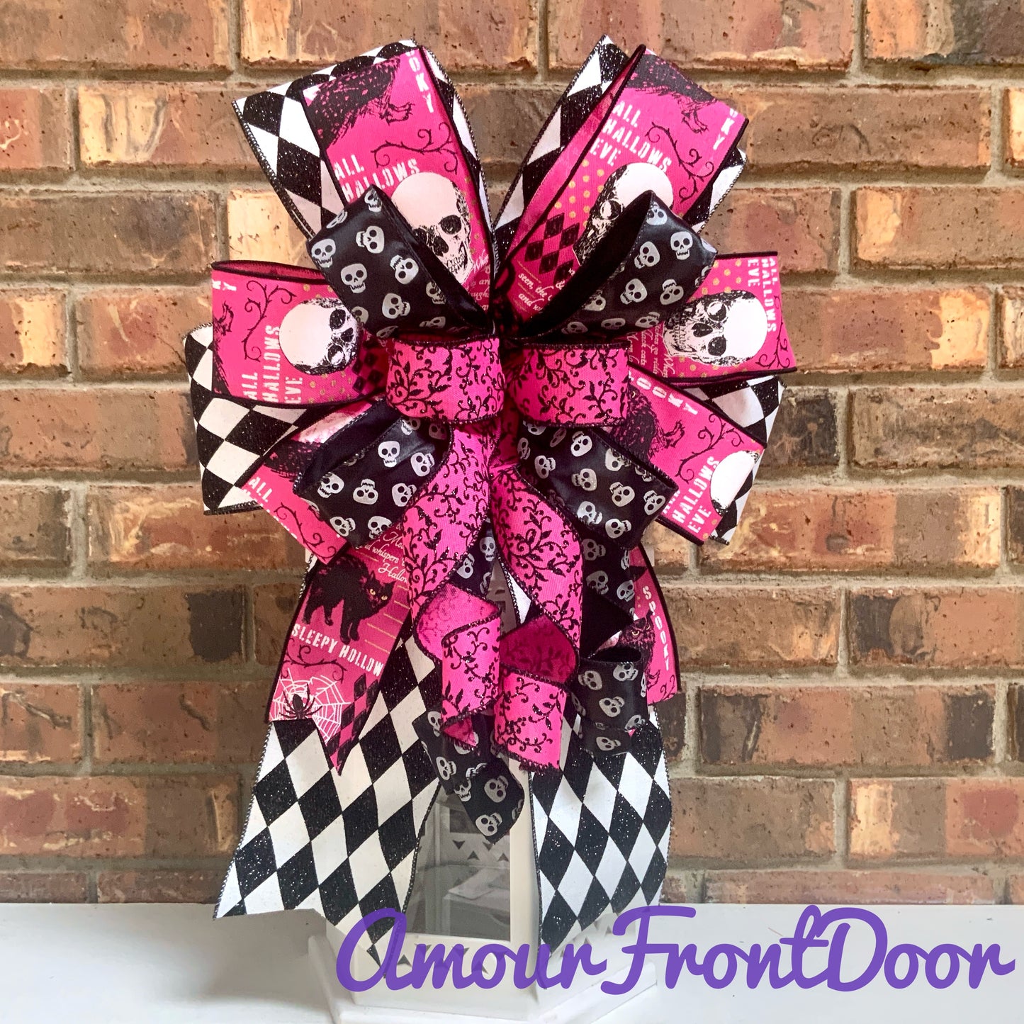 Halloween Bow For Lanterns, Halloween Mailbox Decor, Halloween Sconce Bow, Halloween Bow For Wreaths, 2024