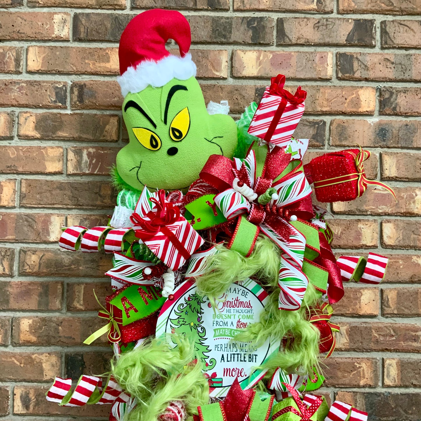 Grinch Swag, Large Grinch Door Hanger, Christmas Grinch Wreath, Custom Order