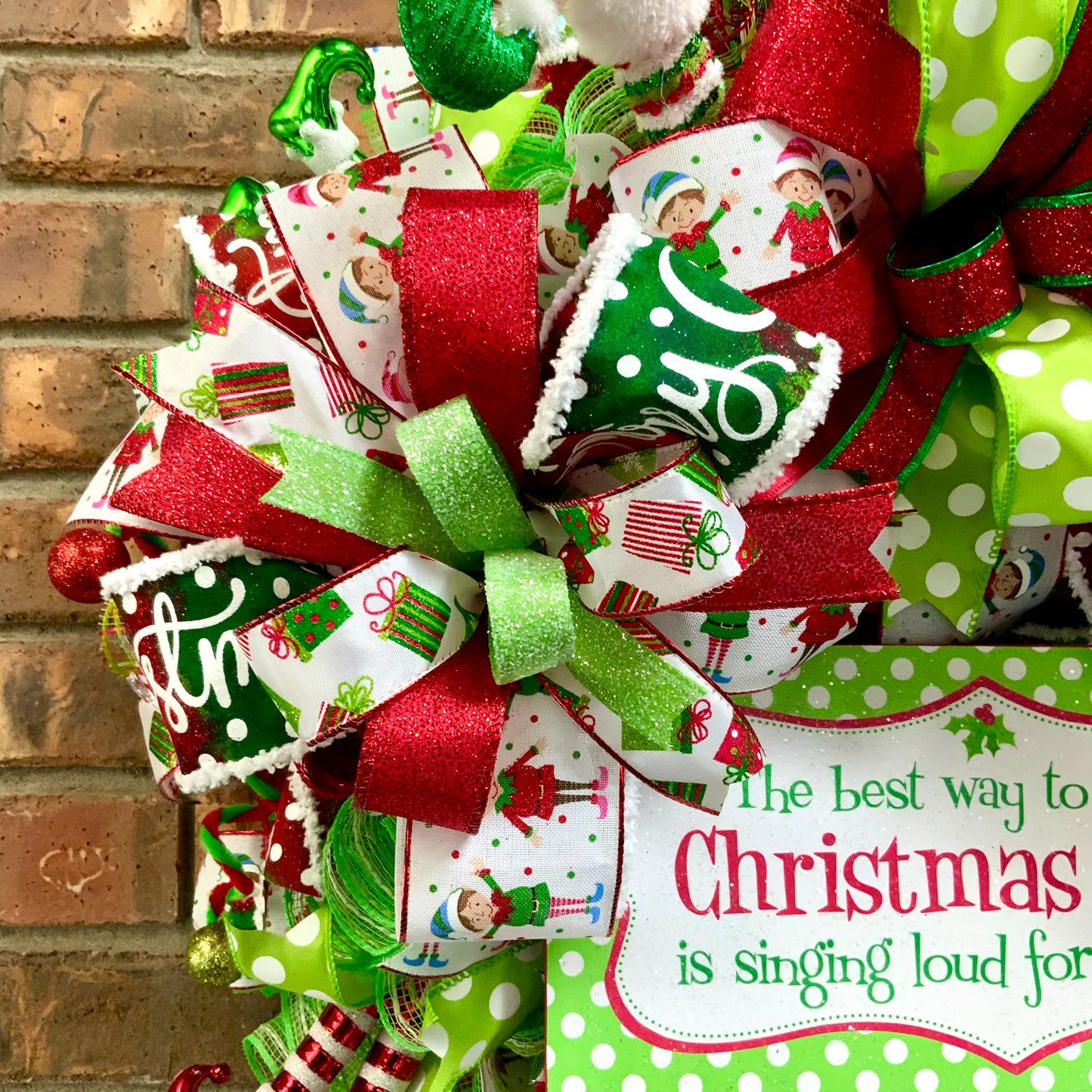 Elf Christmas Wreath, Elf Holiday Decor, Christmas Wreath, Christmas Door Hanger, Elf Christmas Decor, Christmas Jingle Wreath, Elf Decor 2024