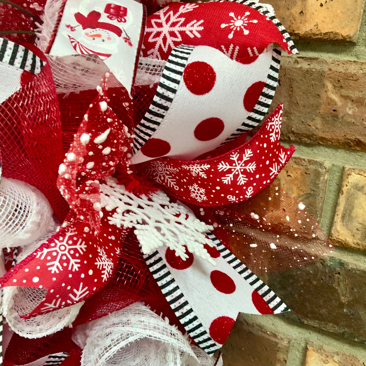 Snoopy Snowman Wreath - Warm Wishes Let It Snow Door Hanger | Red White Snowflake Christmas Decor 2026