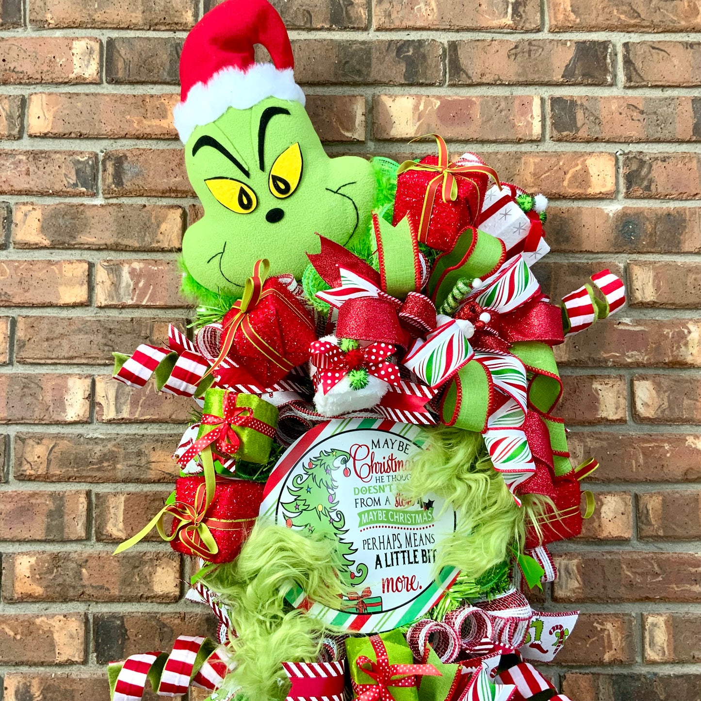 Grinch Christmas Swag - Extra Large Door Hanger | Maybe Christmas Means A Little Bit More
