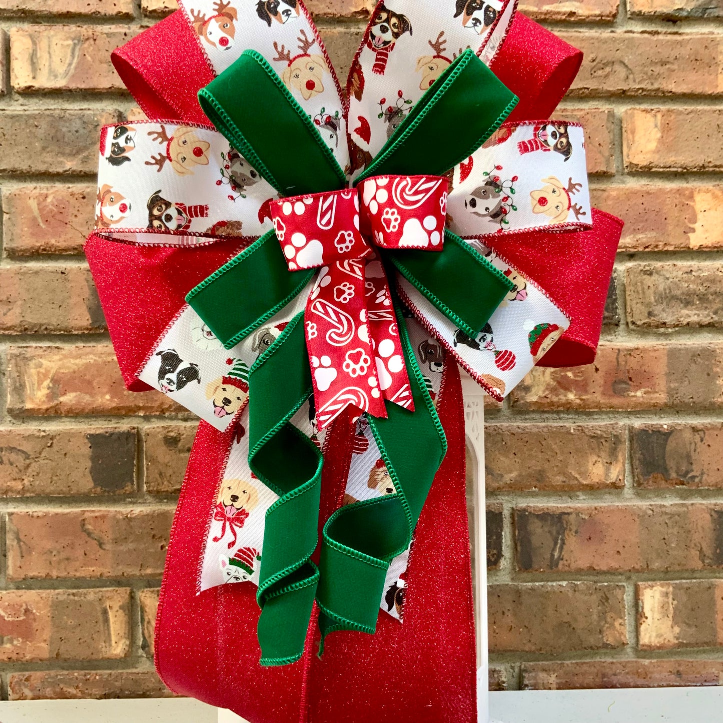 Dog Christmas Bow, Dog Christmas Decor, Christmas Bow, Holiday Lantern Bow, Christmas Mailbox Bow, Dog Decor, 2024