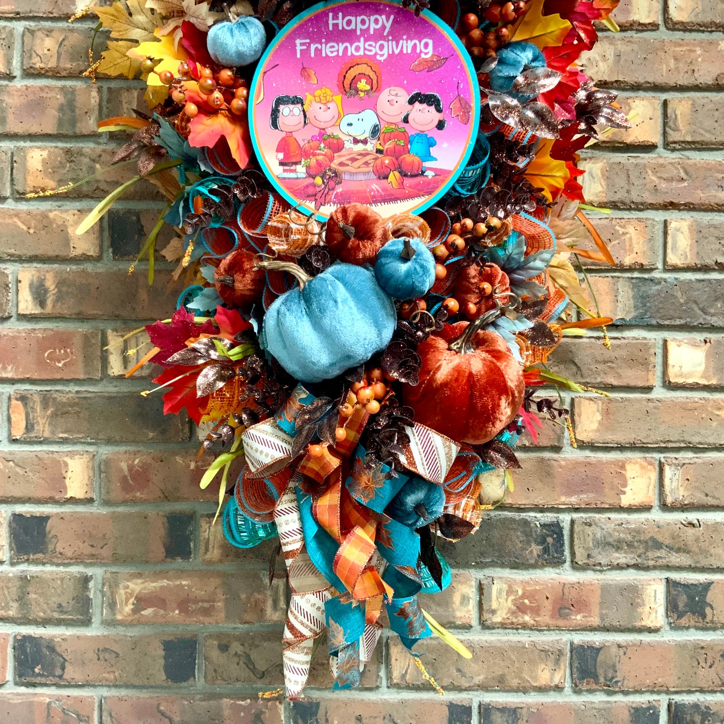 Fall Swag, Snoopy and Friends Decor, Thanksgiving Wreath, Fall Door Hanger, Snoopy Thanksgiving Wreath, Custom Order