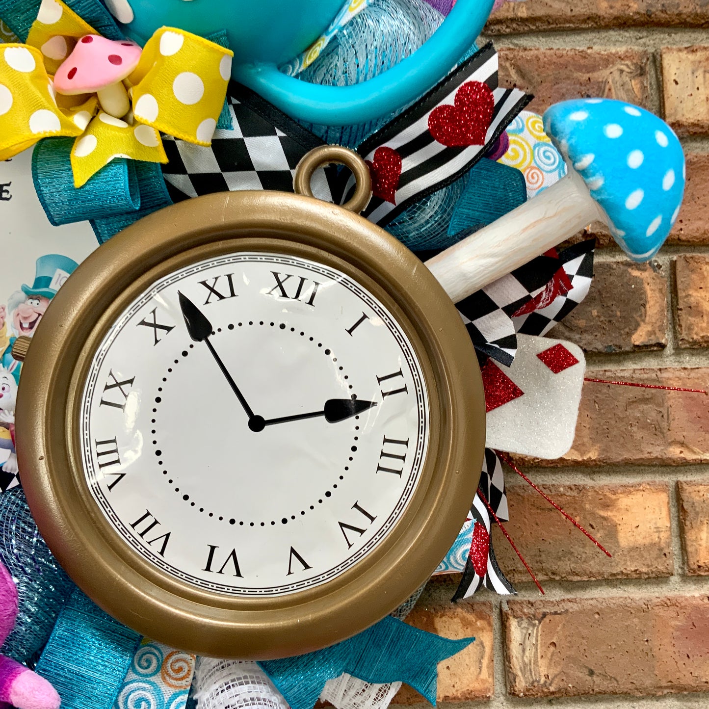 Alice In Wonderland Wreath, Cheshire Cat Wreath, We Are All Mad Here, Mad Hatter Wreath, Cheshire Cat Decor, Alice In Wonderland Decor, Queen Of Hearts Decor