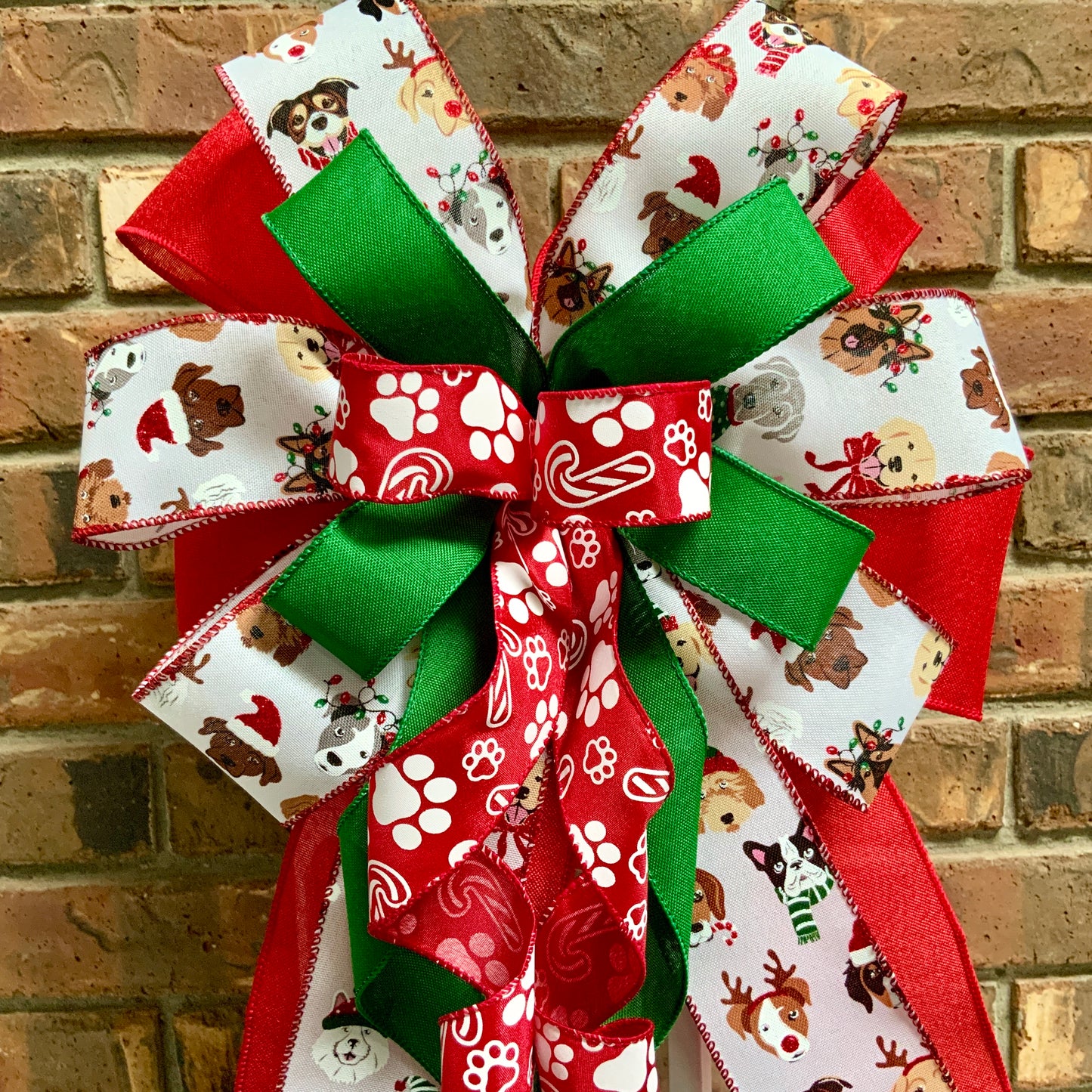 Dog Christmas Bow, Dog Christmas Decor, Christmas Bow, Holiday Lantern Bow, Christmas Mailbox Bow, Dog Decor