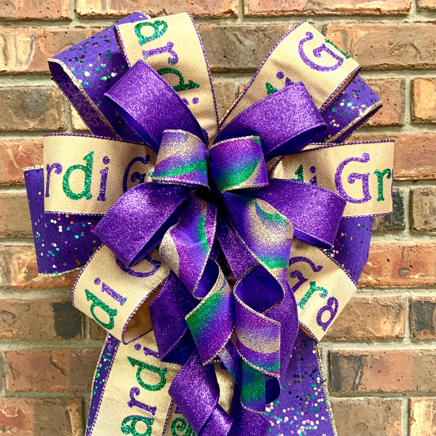 Mardi Gras Bow, Mardi Gras Decor, Mardi Gras Lantern Bow, Mardi Gras Mailbox Bow, Mardi Gras Wreath Bow, Mardi Gras Sconce Bow, 2025