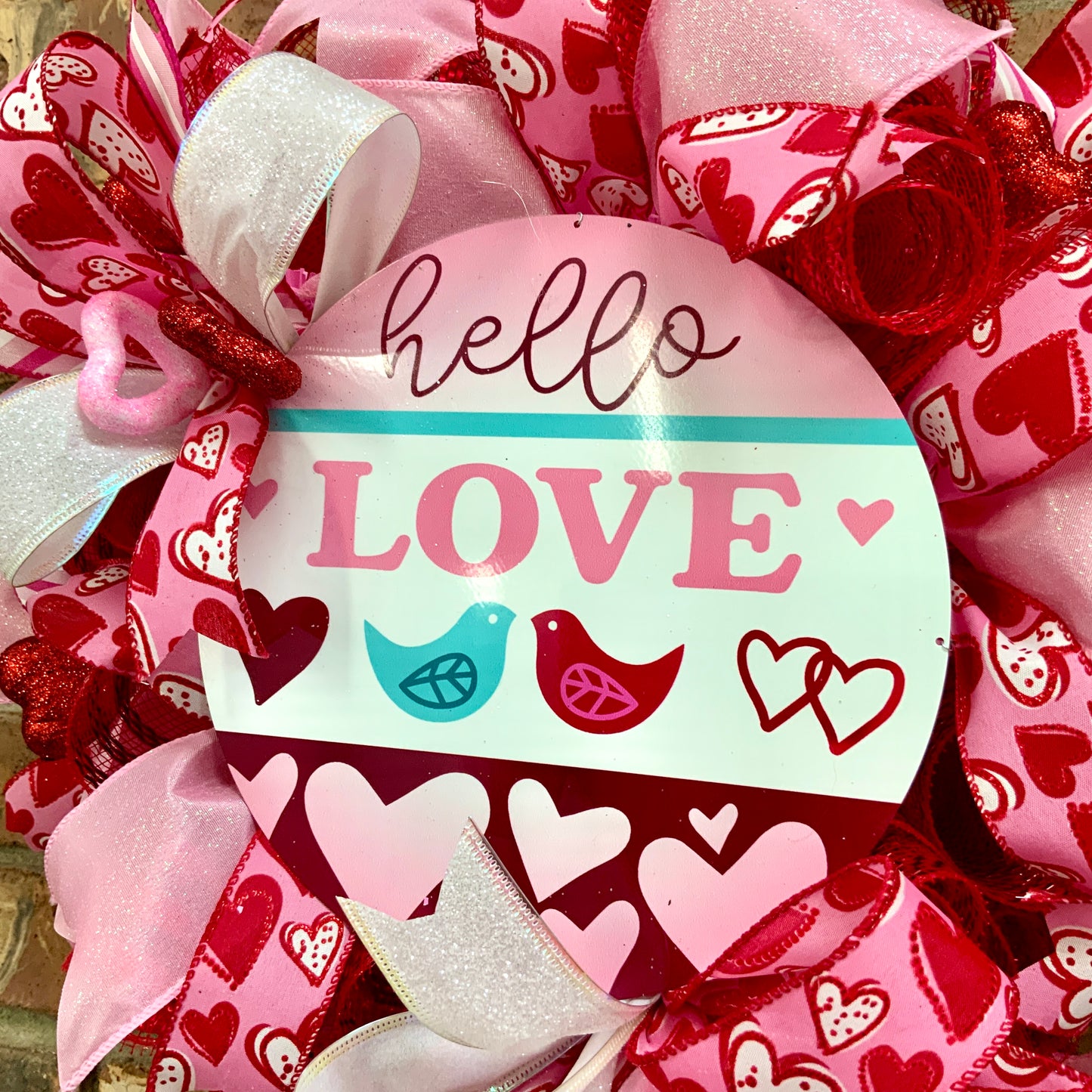 Valentines Day Wreath, Valentines Day Door Hanger, Valentine Love Wreath, Valentine Day Heart Wreath, Heart Wreath