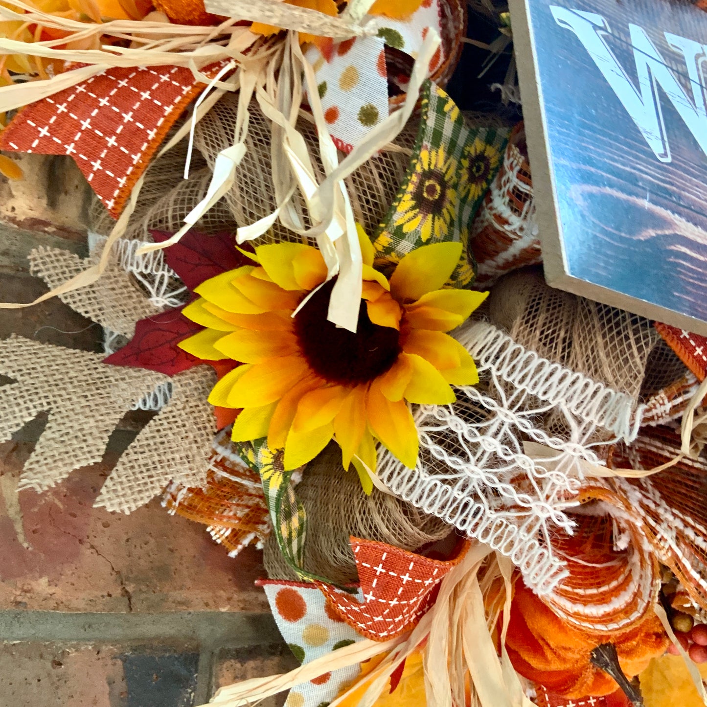 Fall Scarecrow Wreath, Fall Welcome Wreath, Fall Scarecrow Decor, Fall Wreath For Front Door, Fall Sunflower Door Hanger, Fall Farmhouse Wreath