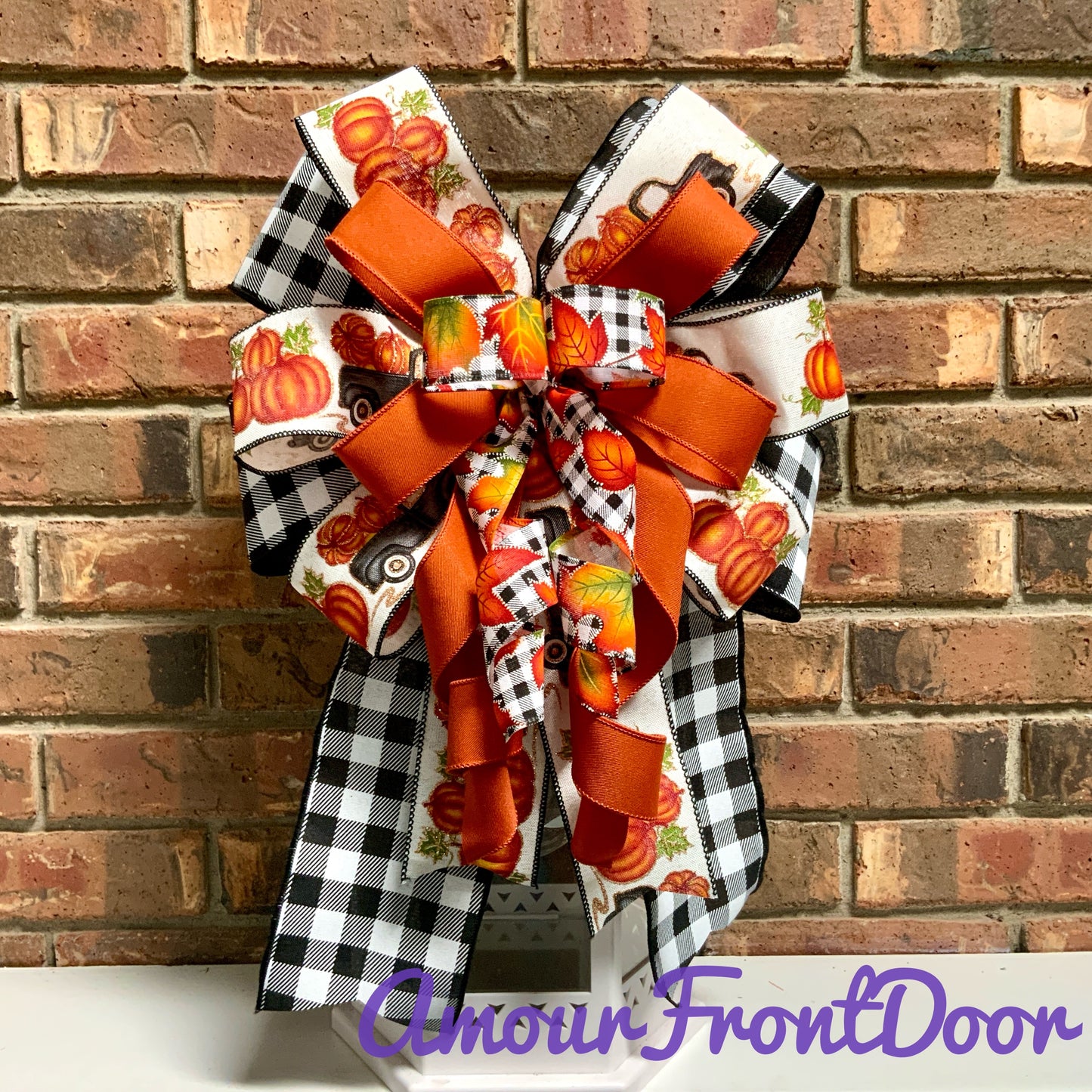 Fall Bow,  Pumpkin Bow, Fall Bow For Lantern, Fall Decor, Fall Bow For Wreaths, Sconce Bow, 2024