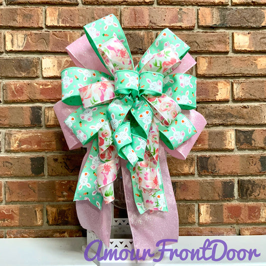 Easter Bow, Easter Rabbit Bow, Easter Bunny Bow, Easter Lantern Bow, Easter Mailbox Bow, Easter Bow For Wreath, 2025