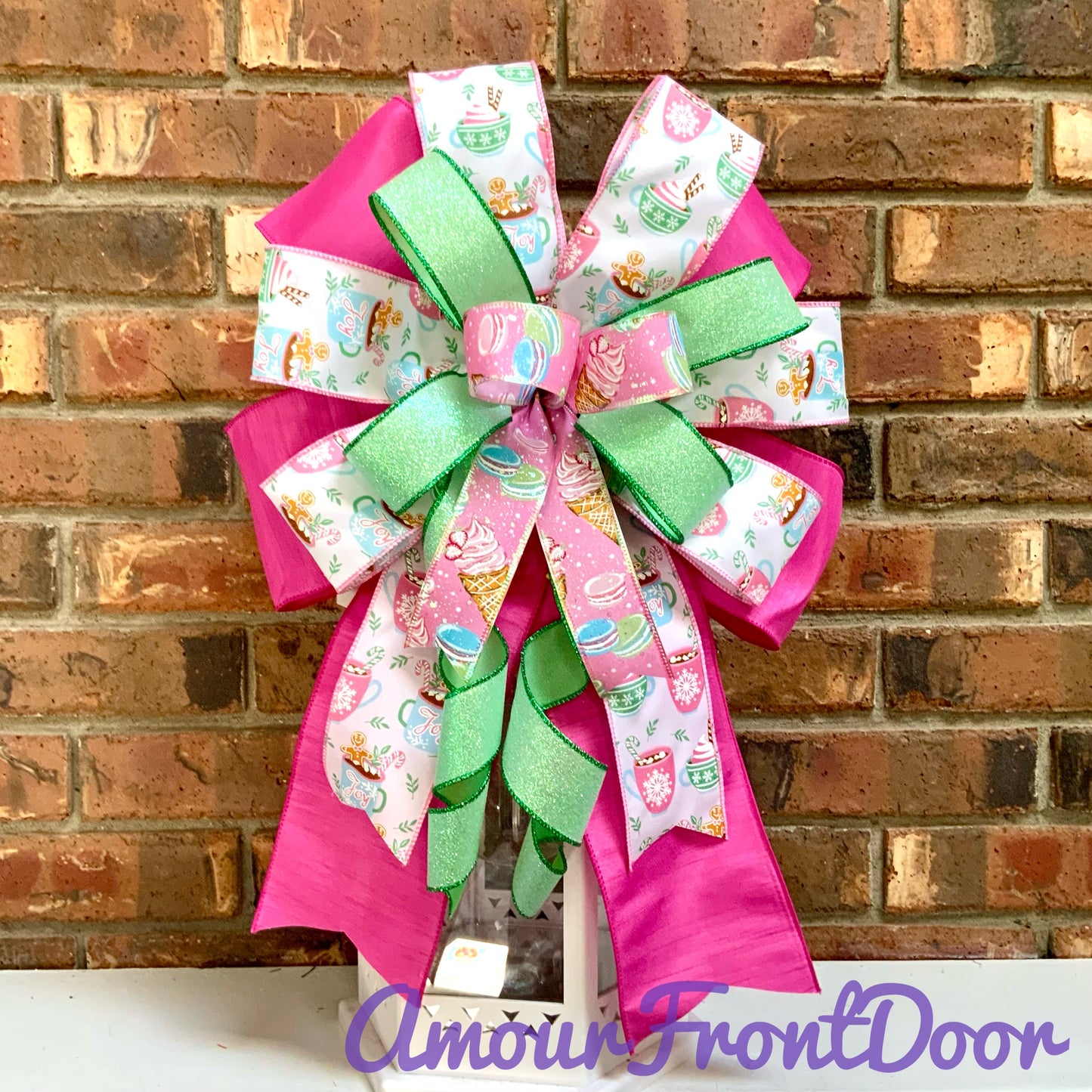 Christmas Bow for Lanterns, Gingerbread Bow, Christmas Mailbox Decor, Gingerbread Decor, Christmas Sconce Bow, Christmas Bow For Wreaths, 2024