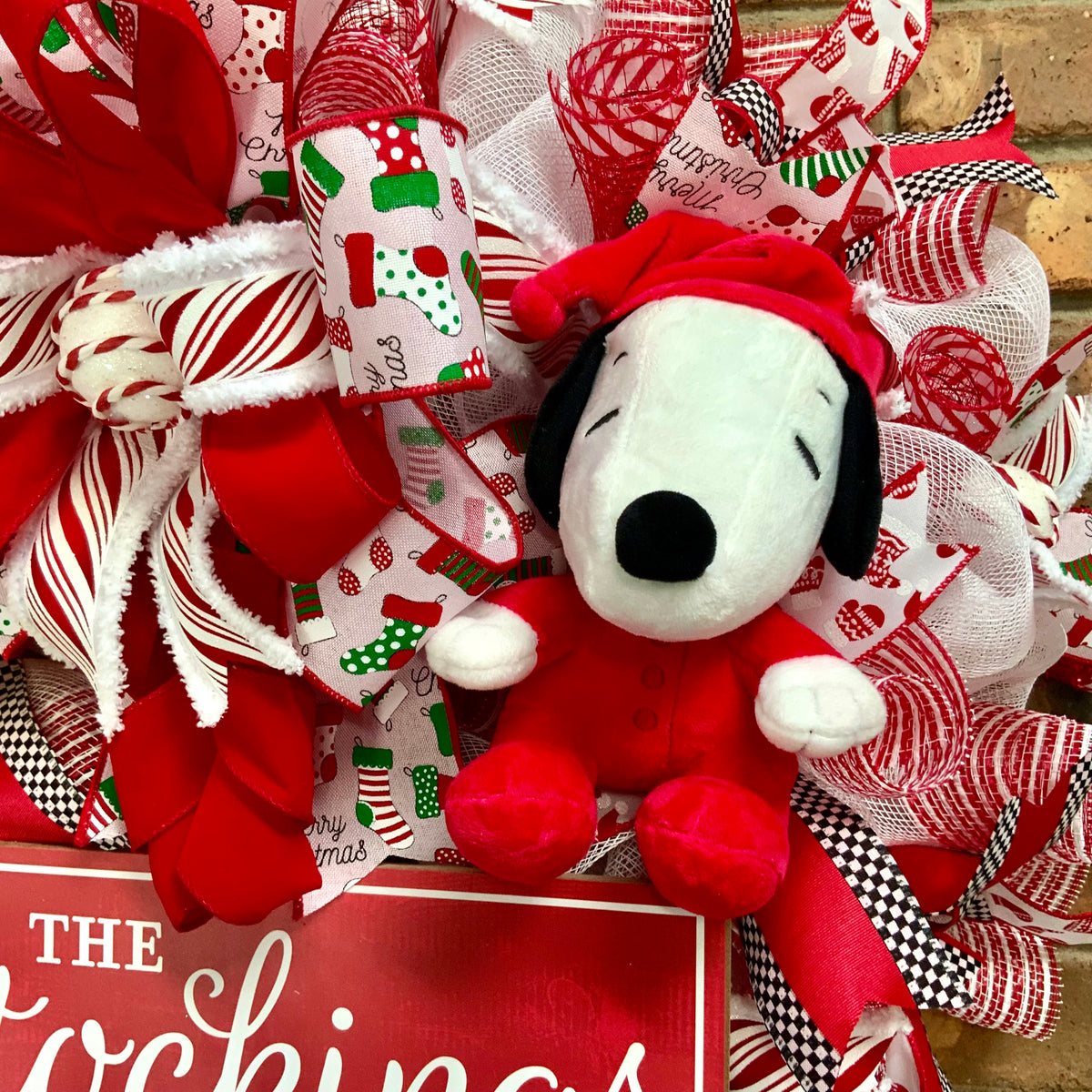 Snoopy Christmas Wreath - The Stockings Were Hung | Snoopy & Woodstock Holiday Door Hanger 2026