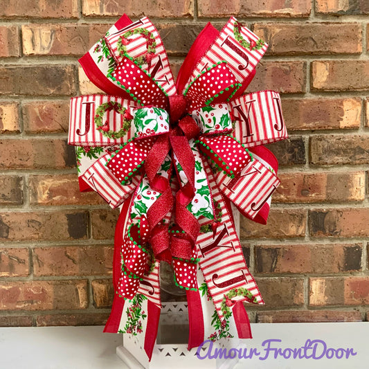 Red Cardinal Bow, Red Cardinal Christmas Decor, Christmas Bow, Winter Bow, Holiday Bow, Christmas Mailbox Bow, Christmas Lantern Bow, 2025