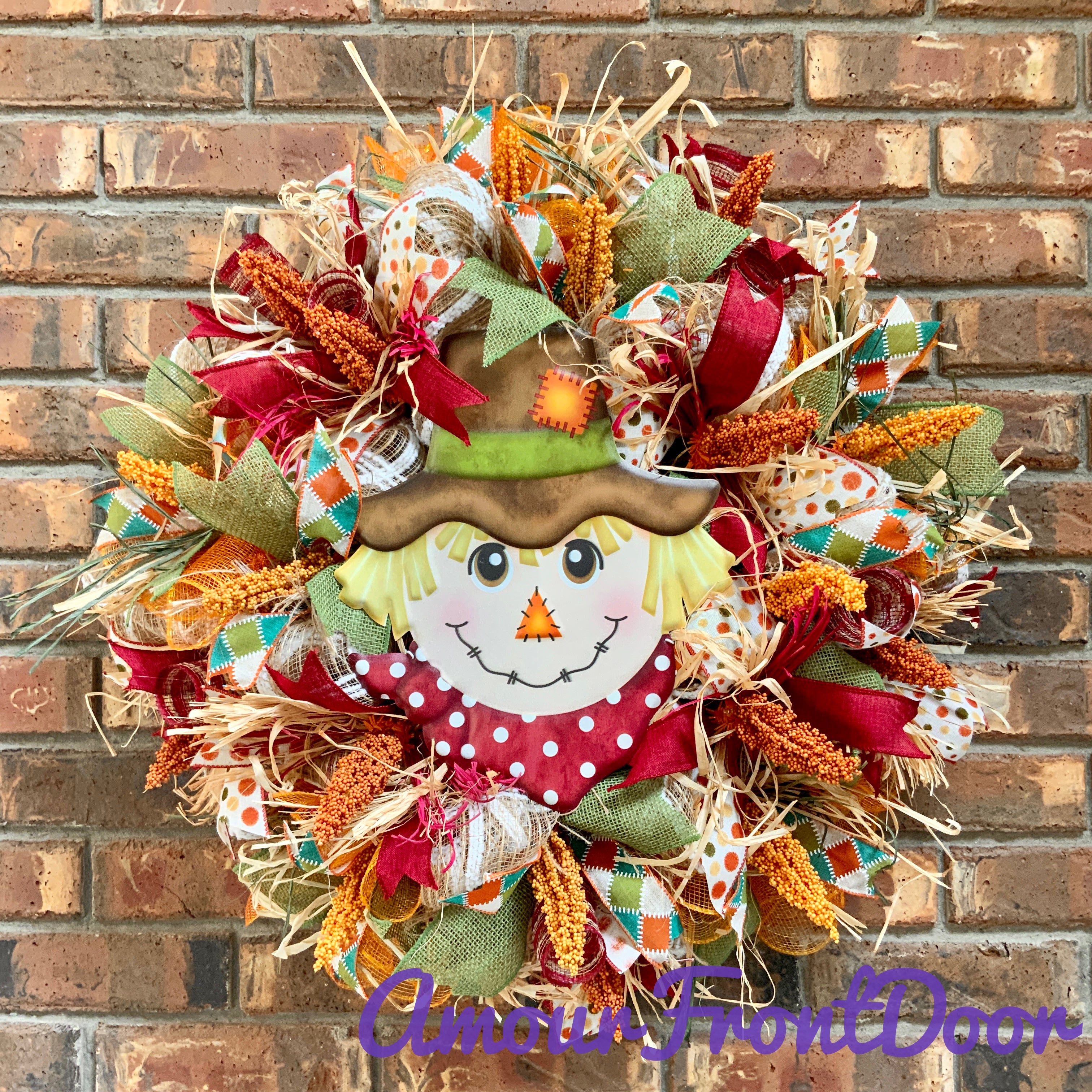 On sale Fall Deco Mesh Wreath - Fall Front Door Wreath - Fall Scarecrow Wreath - Deco Mesh Wreath - Mesh Wreath - Fall Mesh Wreath - Scarecrow