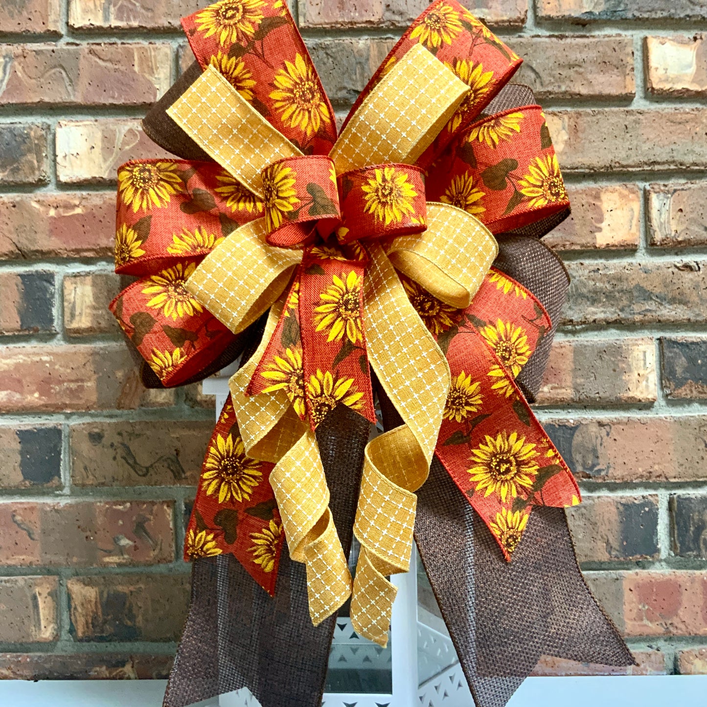 Fall Bow,  Pumpkin Bow, Fall Bow For Lantern, Fall Decor, Fall Bow For Wreaths, Sconce Bow