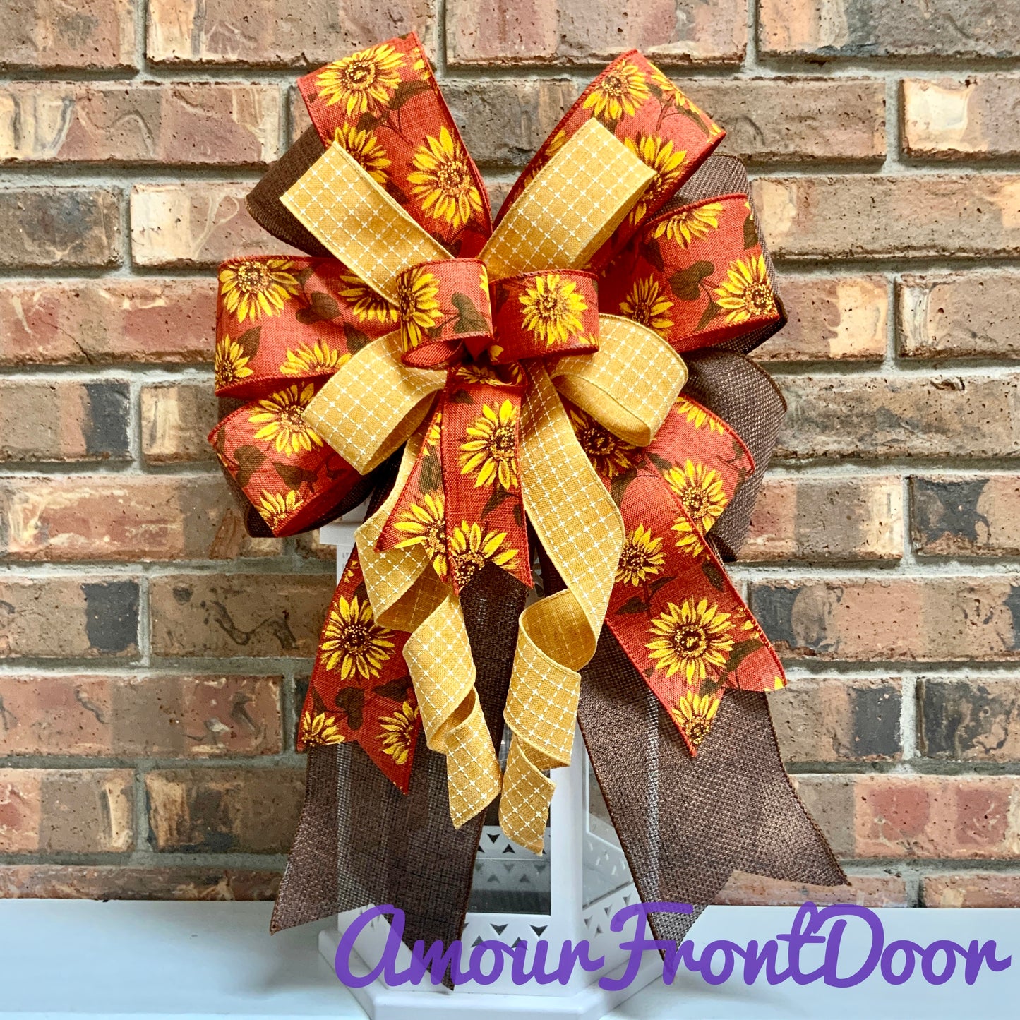 Fall Bow,  Pumpkin Bow, Fall Bow For Lantern, Fall Decor, Fall Bow For Wreaths, Sconce Bow