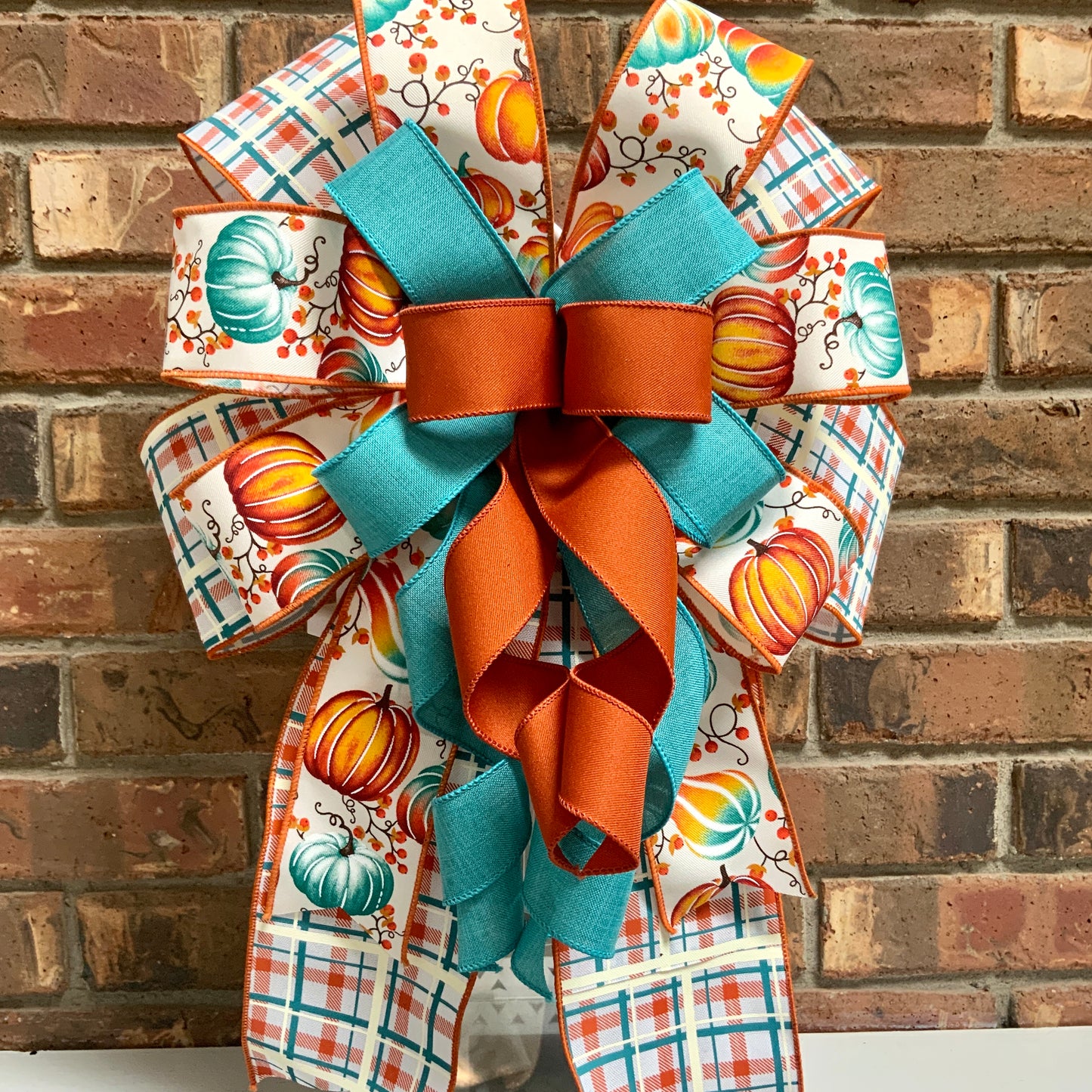 Fall Bow,  Pumpkin Bow, Fall Bow For Lantern, Fall Decor, Fall Bow For Wreaths, Sconce Bow