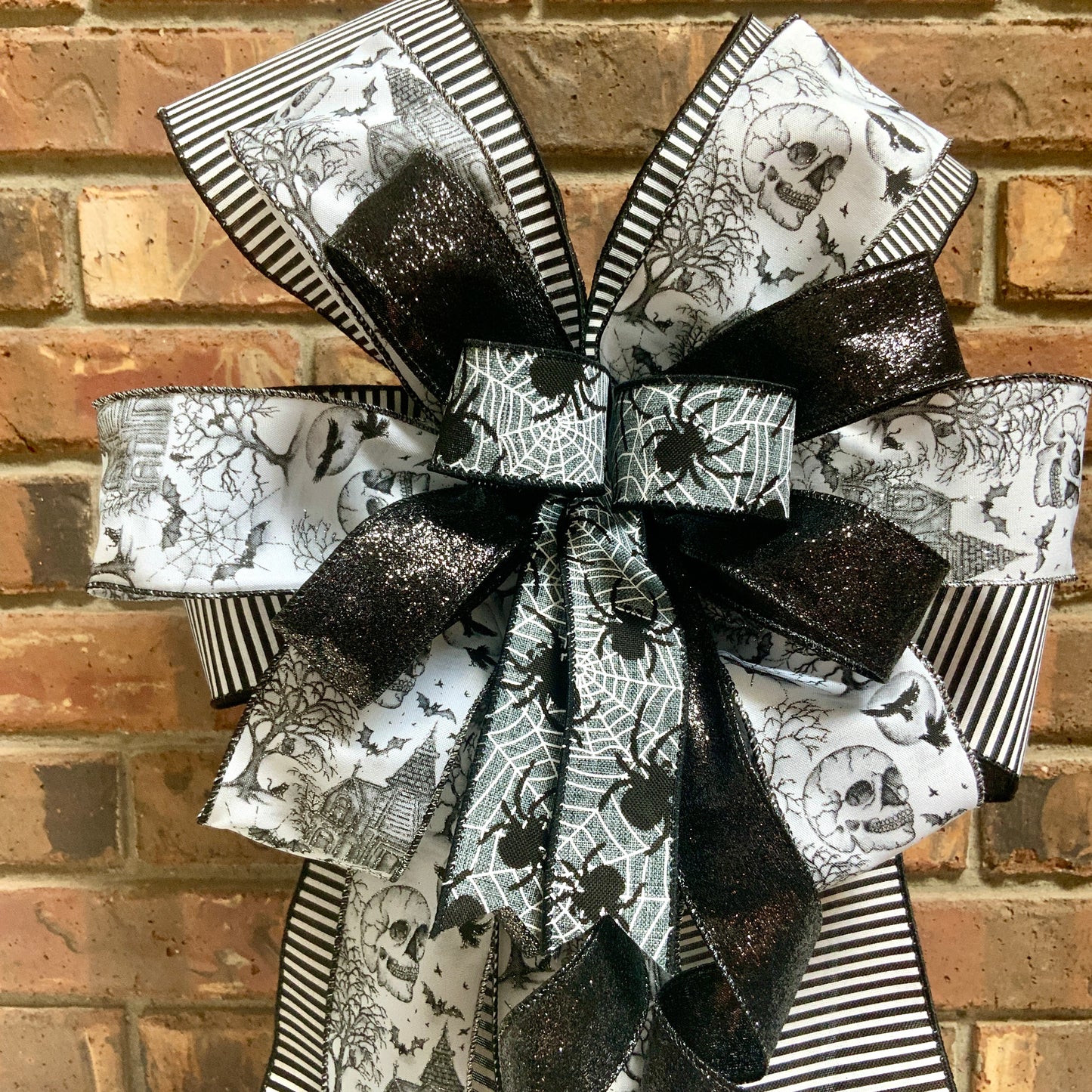 Halloween Bow For Lanterns, Halloween Mailbox Decor, Halloween Sconce Bow, Halloween Bow For Wreaths