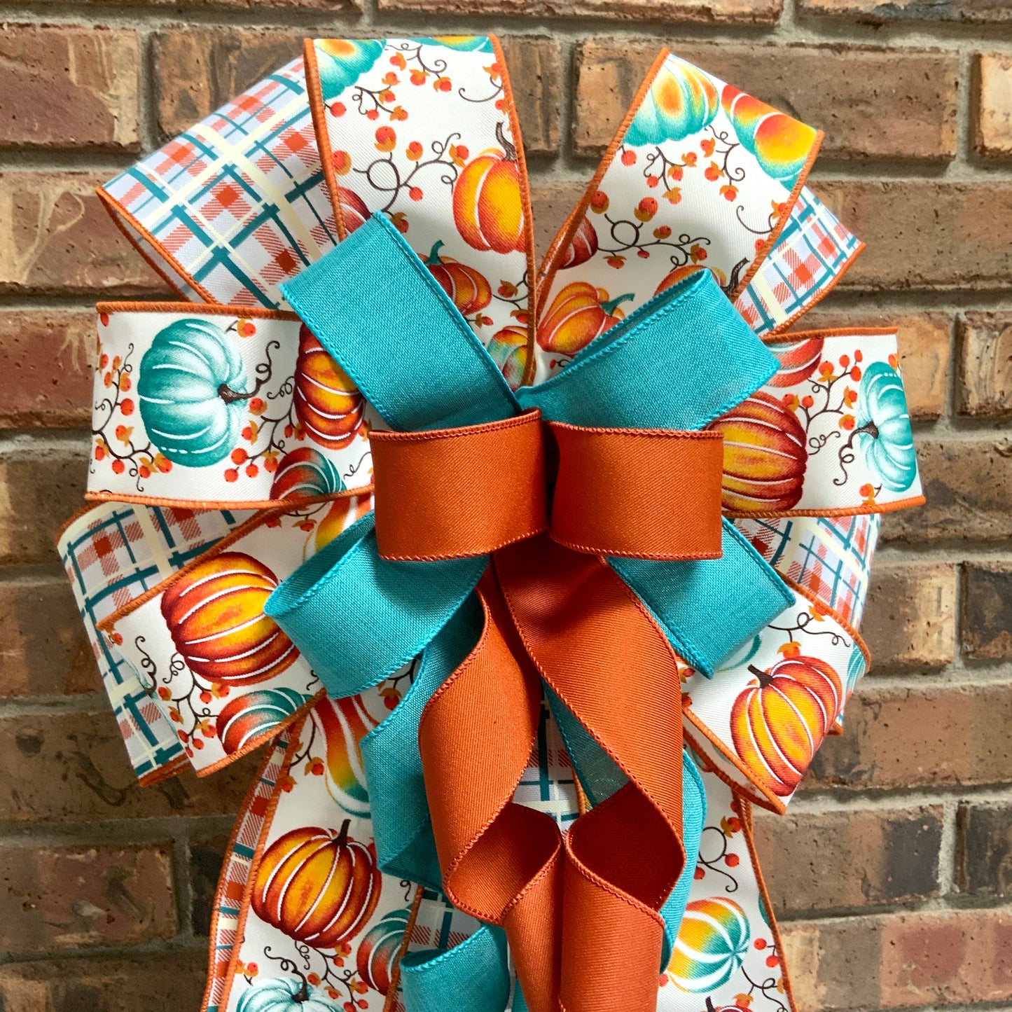 Fall Bow,  Pumpkin Bow, Fall Bow For Lantern, Fall Decor, Fall Bow For Wreaths, Sconce Bow