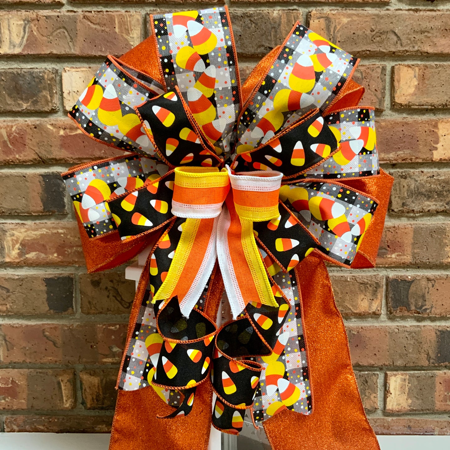 Halloween Bow For Lanterns, Halloween Mailbox Decor, Halloween Sconce Bow, Halloween Bow For Wreaths