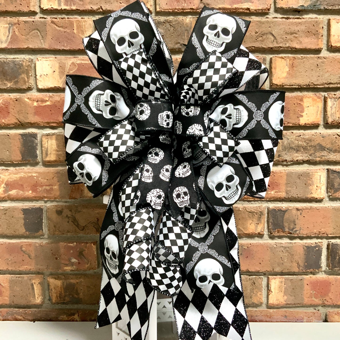 Halloween Bow For Lanterns, Halloween Mailbox Decor, Halloween Sconce Bow, Halloween Bow For Wreaths