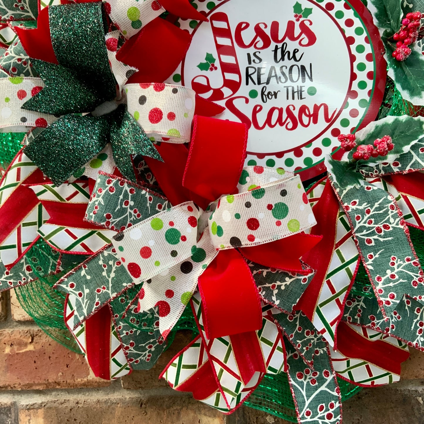 Jesus Is The Reason For The Season Wreath, Christmas Wreath, Christmas Pancake Wreath, Traditional Christmas Wreath, Religious Christmas Wreath