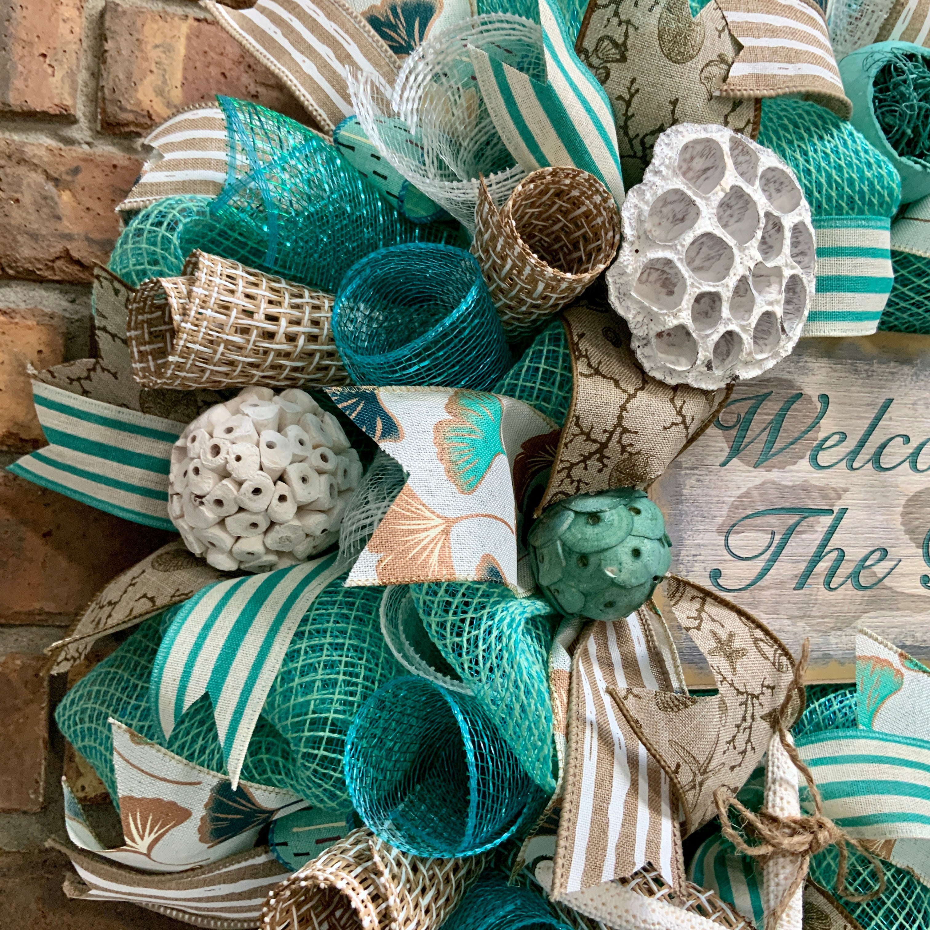 Coastal Beach door decor, Beach Wreath, Coastal home decor, Beach sale Welcome Wreath