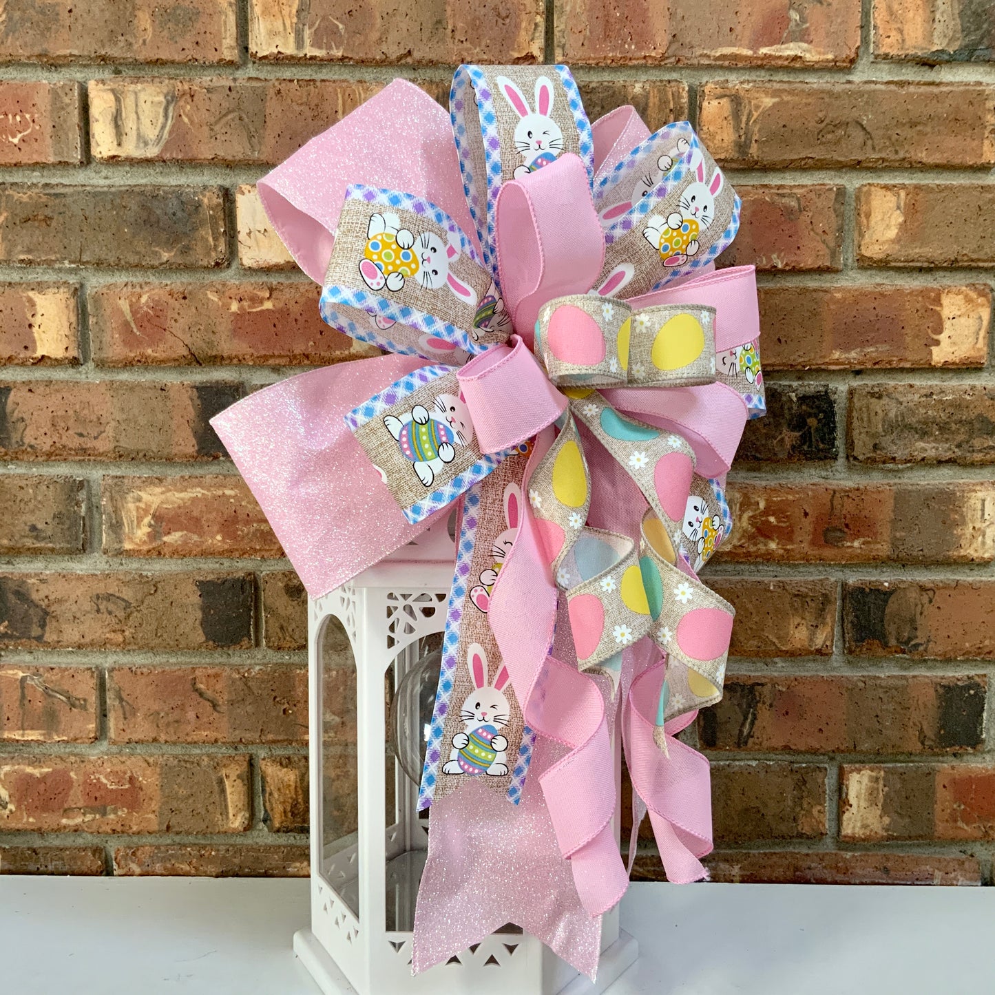 Easter Bow, Easter Rabbit Bow, Easter Bunny Bow, Easter Lantern Bow, Easter Mailbox Bow, Easter Bow For Wreath