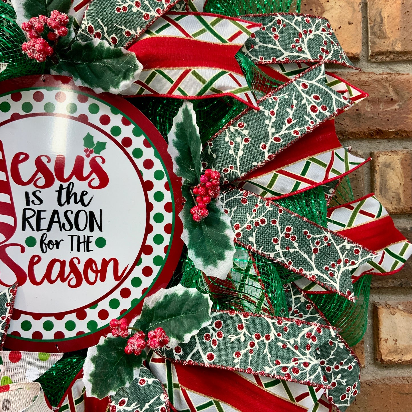 Jesus Is The Reason For The Season Wreath, Christmas Wreath, Christmas Pancake Wreath, Traditional Christmas Wreath, Religious Christmas Wreath