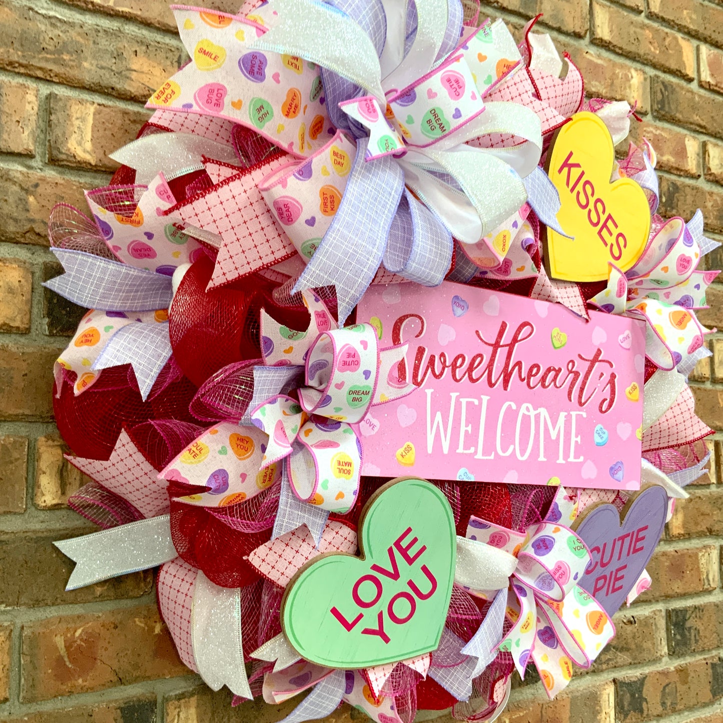 Valentines Day Wreath, Valentines Day Door Hanger, Sweetheart Wreath. Valentine Day Heart Wreath, Heart Wreath