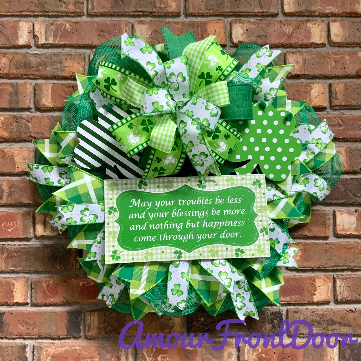 Irish Blessing Wreath, Irish Wreath, Shamrock Wreath, St Patrick Day Wreath, Irish Blessing Decor, St Patrick Day Decor