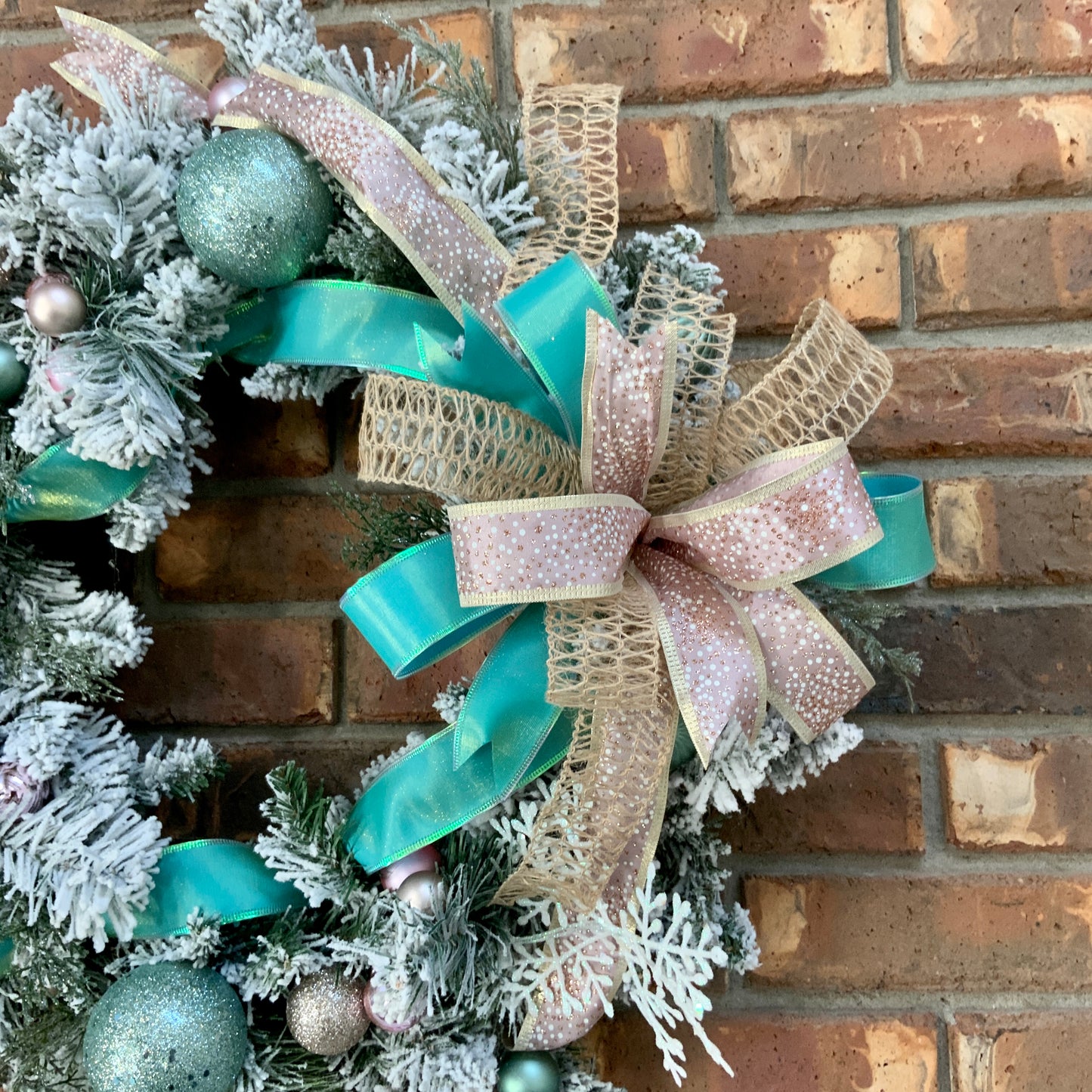 Winter Beach Wreath, Coastal Winter Wreath, Flocked Winter Wreath, Winter Wreath Not Christmas, Winter Door Hanger For Front Door
