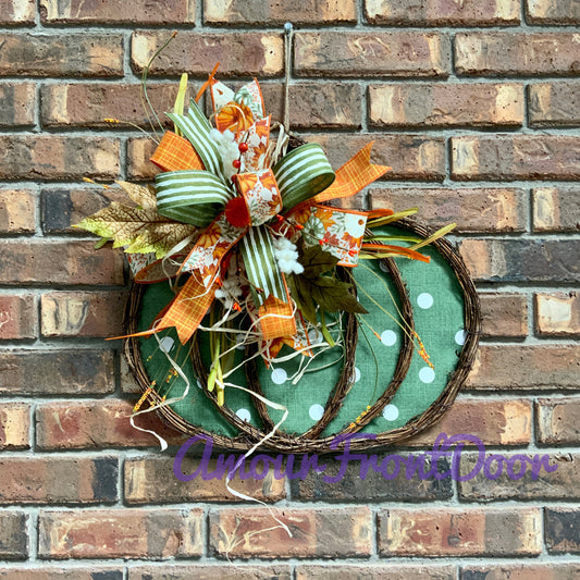 Fall Pumpkin Shaped Wreath, Pumpkin Shaped Wreath, Pumpkin Wreath, Fall Pumpkin Wreath, Pumpkin Grapevine Wreath