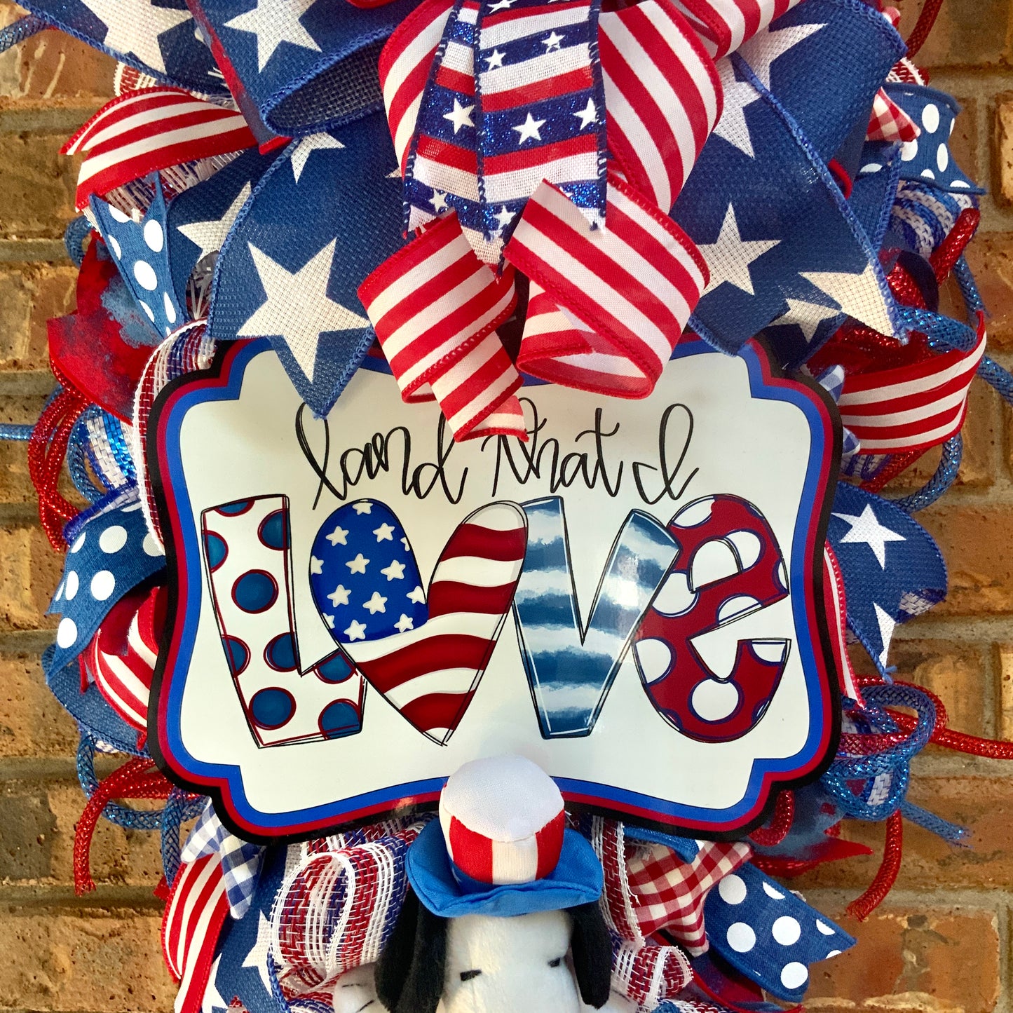 Patriotic Snoopy Wreath, Patriotic Welcome Swag, Patriotic Wreath For Front Door, Fourth Of July Wreath, American Wreath, Patriotic Decor, Memorial Day Wreath
