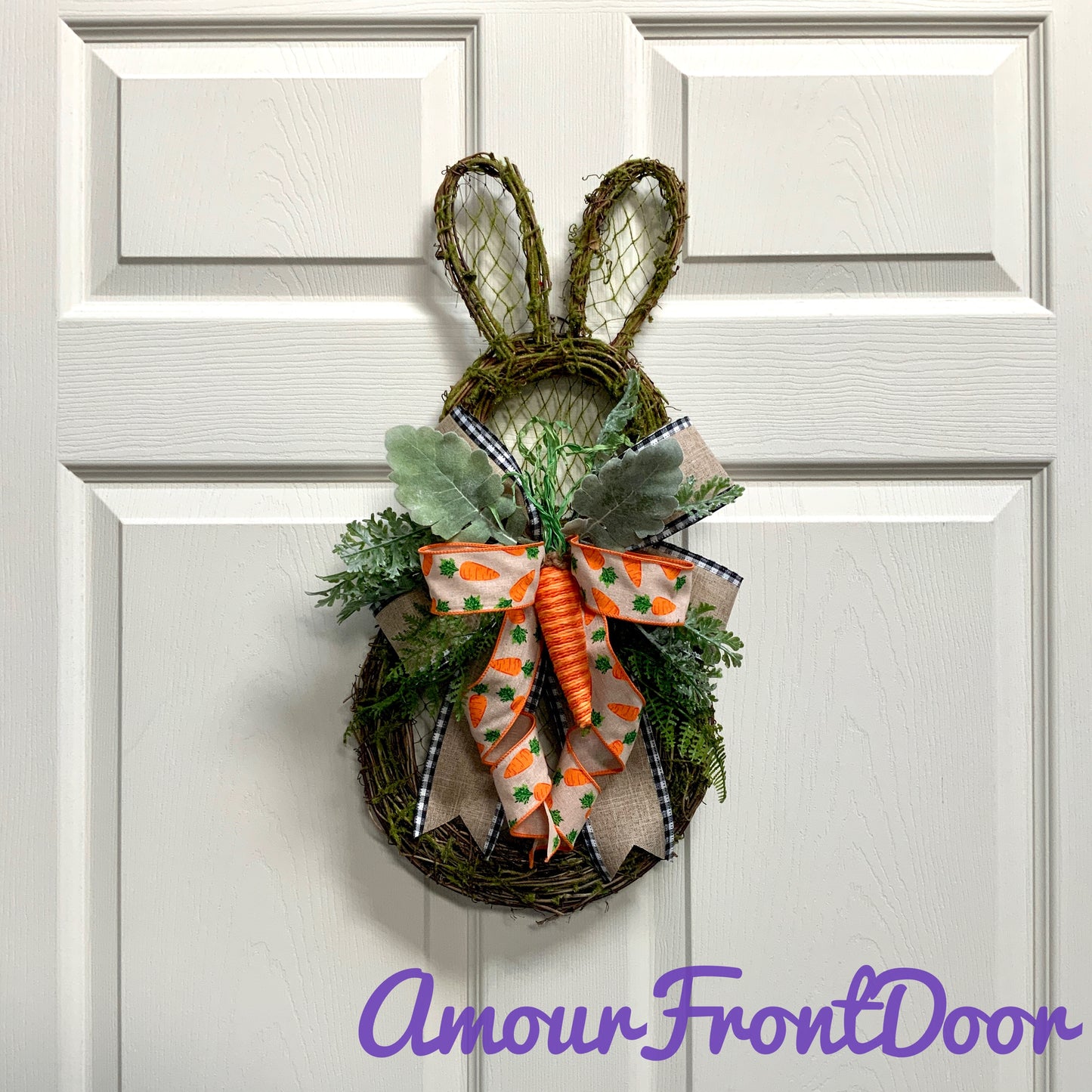 Easter Bunny Grapevine Wreath, Easter Rabbit Wreath, Easter Grapevine Wreath, Easter Carrot Wreath, Easter Door Hanger For Front Door