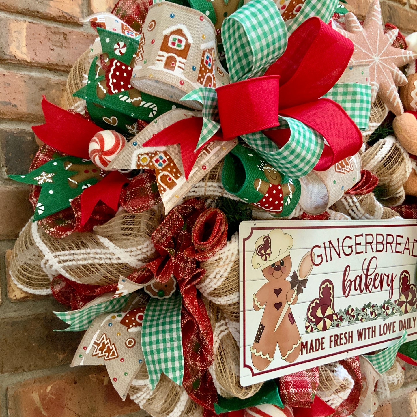 Gingerbread Wreath. Gingerbread Christmas Wreath, Gingerbread Man Wreath, Gingerbread Christmas Decor, Christmas Wreath For Front Door