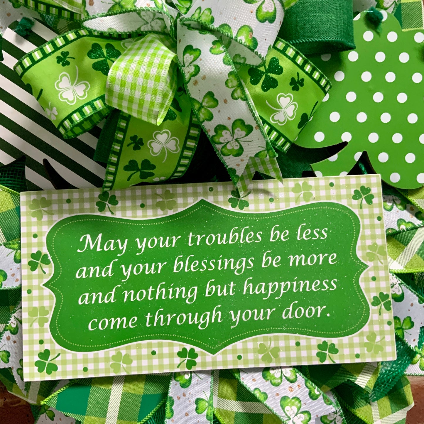 Irish Blessing Wreath, Irish Wreath, Shamrock Wreath, St Patrick Day Wreath, Irish Blessing Decor, St Patrick Day Decor