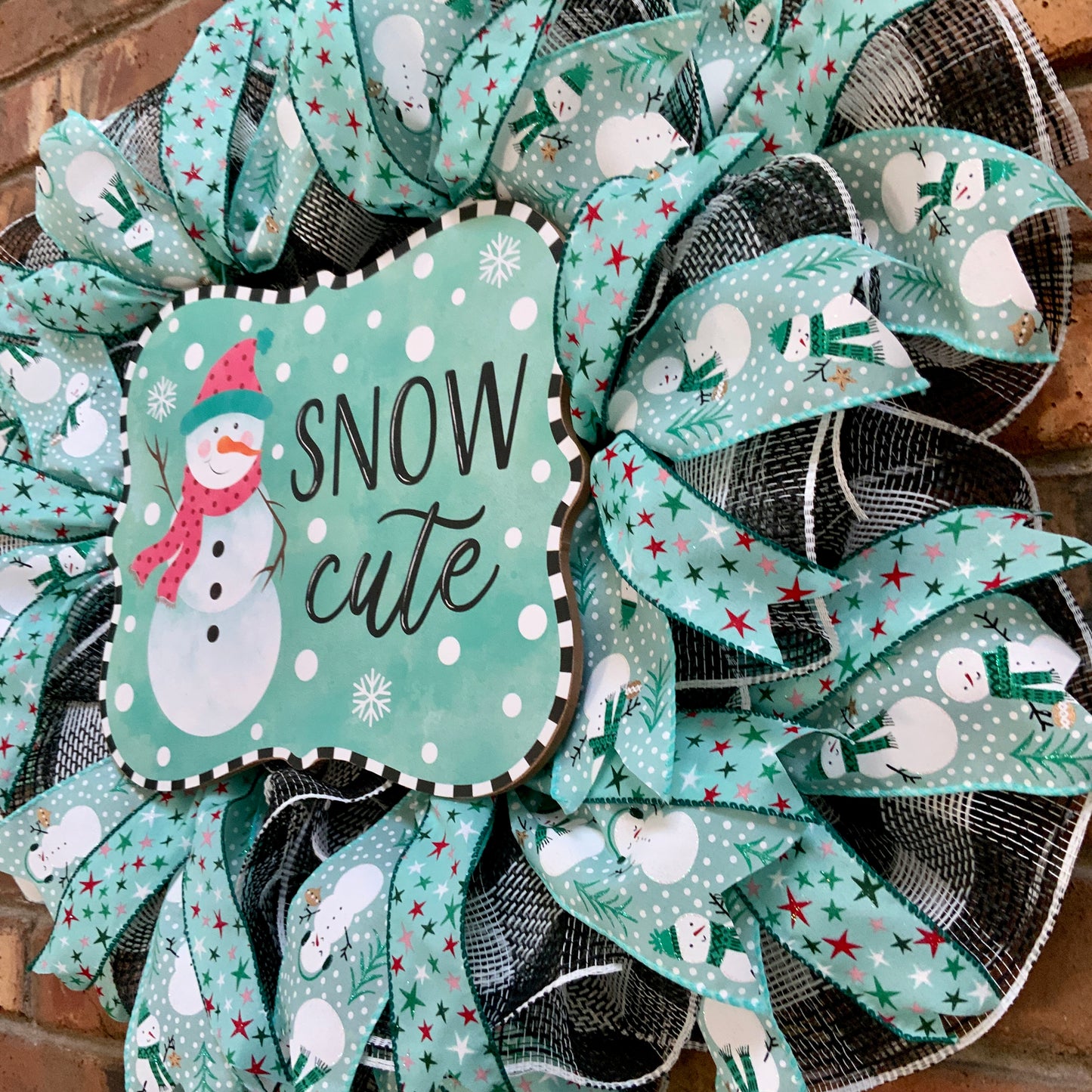 Snowman Wreath, Snowman Pancake Wreath, Winter Wreath, Winter Pancake Wreath, Winter Not Christmas Wreath, Winter Snowman Wreath
