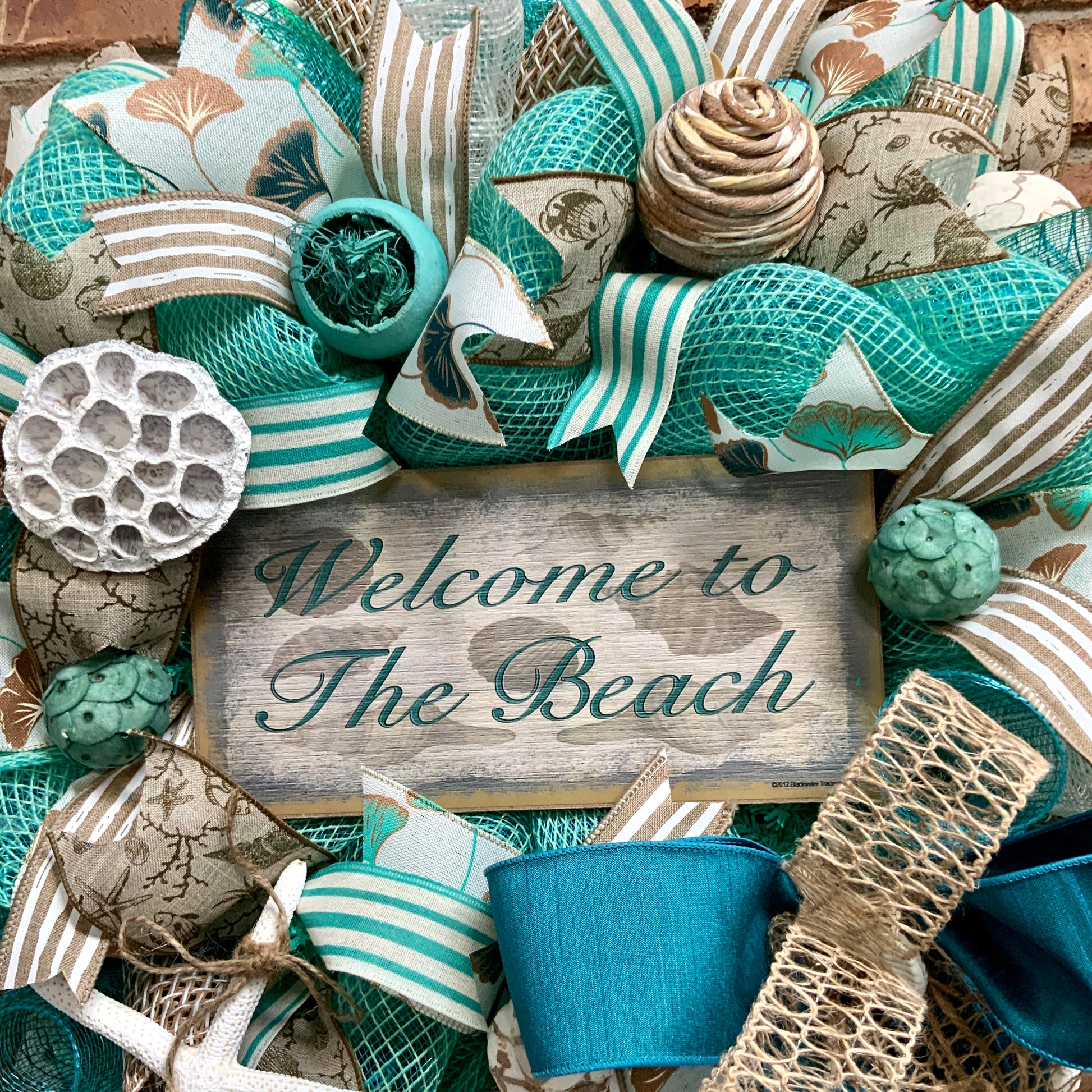 Seahorse Summer Beach Wreath Kit, Everyday Wreath Kit, Wreath Supplies